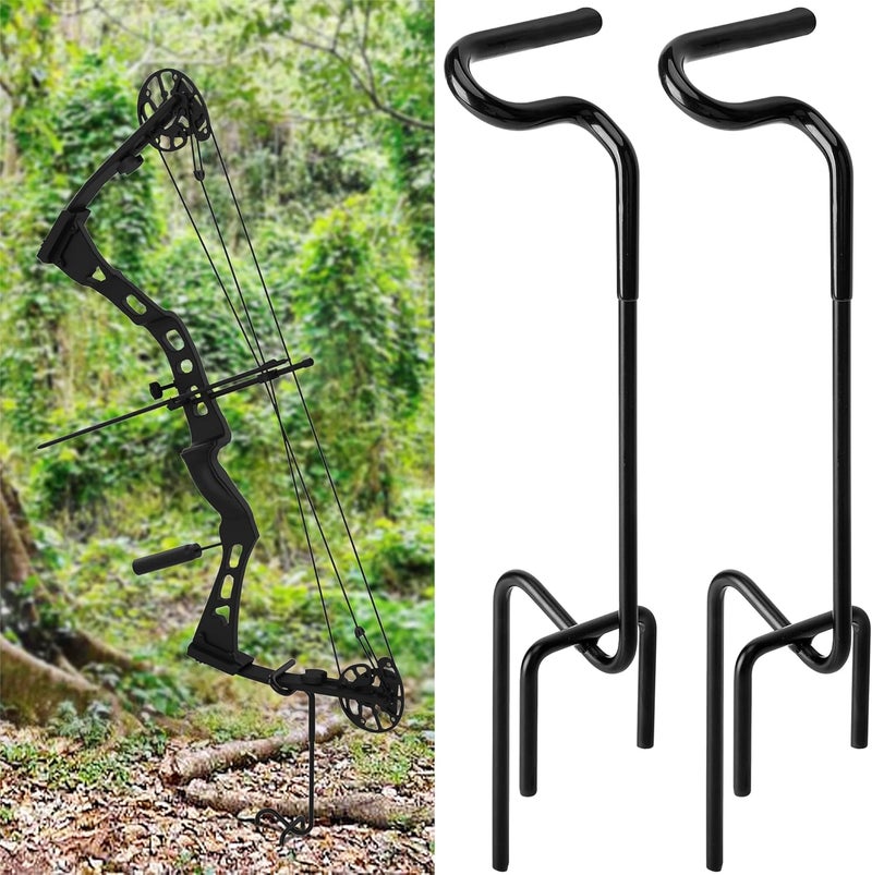 RunNico 2pcs Hunting Blind Bow Holder, Portable Stake With Rubber Coating, Stable for Ground Target Practice - Image 1